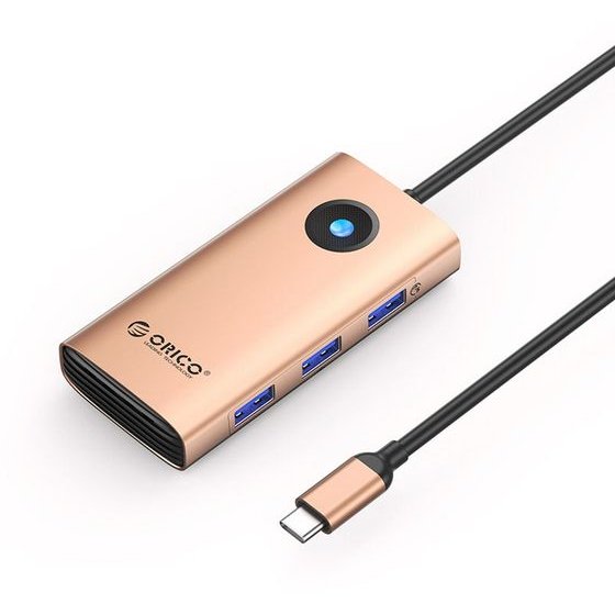 Orico PW11 6in1 USB-C Docking Station 3x USB-A 3.0 1x USB-C 3.0 1x USB-C Pd 100W 1x Hdmi 4K 30Hz - Rose Gold -PW11-6P-RG-Ep - (ORICO-PW11-6P-RG-EP)