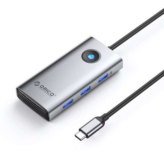 Orico PW11 6in1 USB-C Docking Station 3x USB-A 3.0 1x USB-C Pd 100W 1x Hdmi 4K 30Hz 1x RJ45 2.5G Ethernet - Gray -PW11-6P25R-GY-Ep - (ORICO-PW11-6P25R-GY-EP)