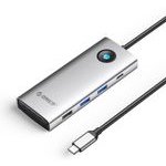 Orico PW11 8in1 USB-C Docking Station 2x USB-A 3.0 1x USB-A 2.0 1x USB-C 3.0 1x USB-C Pd 100W 1x Hdmi 4K 60Hz 1x Vga 1080P 60Hz 1x RJ45 Gigabit Ethernet - Silver -PW11-8PC-SV-Ep - (ORICO-PW11-8PC-SV-EP)