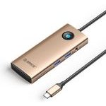 Orico PW11 8in1 USB-C Docking Station 2x USB-A 3.0 1x USB-C Pd 100W 1x Hdmi 4K 60Hz 1x microSD/Sd 1x RJ45 Gigabit Ethernet 1x Audio 3.5mm - Rose Gold -PW11-8PM-RG-Ep - (ORICO-PW11-8PM-RG-EP)