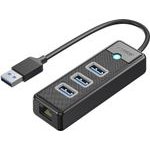 Orico PW3UR25-U3 Usb Hub 4-Port 3x USB-A 3.0 1x RJ45 2.5G Ethernet 1.8m - Black -PW3UR25-U3-18-BK-Ep - (ORICO-PW3UR25-U3-18-BK-EP)