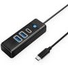 Orico PWC2U-C3 3-Port Usb Hub 2x USB-A 3.0 1x USB-C 3.0 1 m - Black -PWC2U-C3-10-BK-Ep - (ORICO-PWC2U-C3-10-BK-EP)