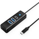 Orico PWC2U-C3 3-Port Usb Hub 2x USB-A 3.0 1x USB-C 3.0 1 m - Black -PWC2U-C3-10-BK-Ep - (ORICO-PWC2U-C3-10-BK-EP)