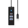 Orico PWC2U-C3 3-Port Usb Hub 2x USB-A 3.0 1x USB-C 3.0 1 m - Black -PWC2U-C3-10-BK-Ep - (ORICO-PWC2U-C3-10-BK-EP)