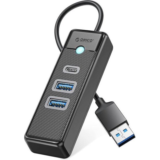 Orico PWC2U-U3 3-Port Usb Hub 2x USB-A 3.0 1x USB-C 3.0 1 m - Black -PWC2U-U3-10-BK-Ep - (ORICO-PWC2U-U3-10-BK-EP)