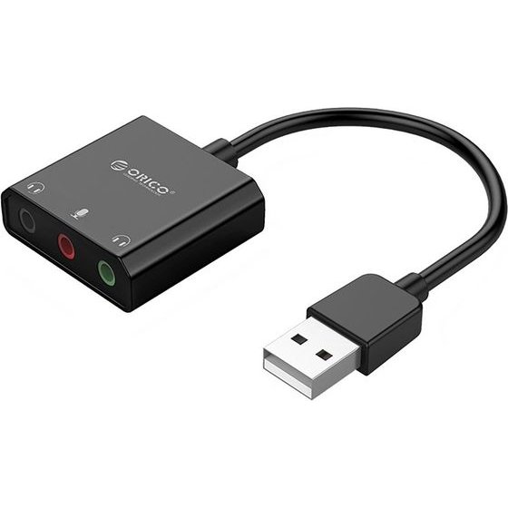 Orico SKT3 USB-A External Sound Card - Black -SKT3-BK-Bp - (ORICO-SKT3-BK-BP-HU)