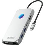 Orico Xcr 12in1 Rgb USB-C Docking Station 3x USB-A 3.1 1x USB-A 2.0 1x USB-C Pd 100 W 1x USB-C 3.1 1x Hdmi 1.4 4K 30Hz 1x Vga 1080p 1x microSD/Sd 3.0 1x Rj Gigabit Ethernet 1x Audio Ctia 3.5 Mm - Silver -XCR-X2-SV-Bp - (ORICO-XCR-X2-SV-BP)