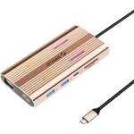 Orico Xdr 12in1 Rgb USB-C Docking Station USB-A USB-C Pd 100W 2x Hdmi 4K 60Hz Vga RJ45 Gigabit Sd And Microsd Card Reader - Rose Gold -XDR-X1-RG-Bp - (ORICO-XDR-X1-RG-BP)
