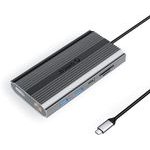 Orico Xdr 12in1 USB-C Docking Station USB-A USB-C 2x Hdmi 4K 60Hz Displayport 4K 60Hz RJ45 Gigabit Pd 100W Sd And Microsd Card Reader - Gray -XDR-X33-GY-Bp - (ORICO-XDR-X33-GY-BP)