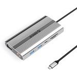 Orico Xdr 12in1 USB-C Docking Station USB-A USB-C Hdmi 4K Vga RJ45 Gigabit Pd 100W Sd And Microsd Card Reader - Silver -XDR-X22-SV-Bp - (ORICO-XDR-X22-SV-BP)