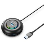 Orico YXR4-U3 Rgb Usb Hub 4-Port USB-A 3.0 With Audio/Microphone Port 0.3m - Black -YXR4-U3-03-BK-Bp - (ORICO-YXR4-U3-03-BK-BP)