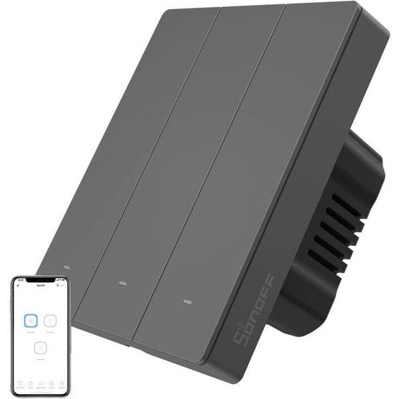 Sonoff ������� ���������� ��������� Wifi M5-3C-80 (3 ��������, ��� �������, ��������) - (M5-3C-80M)