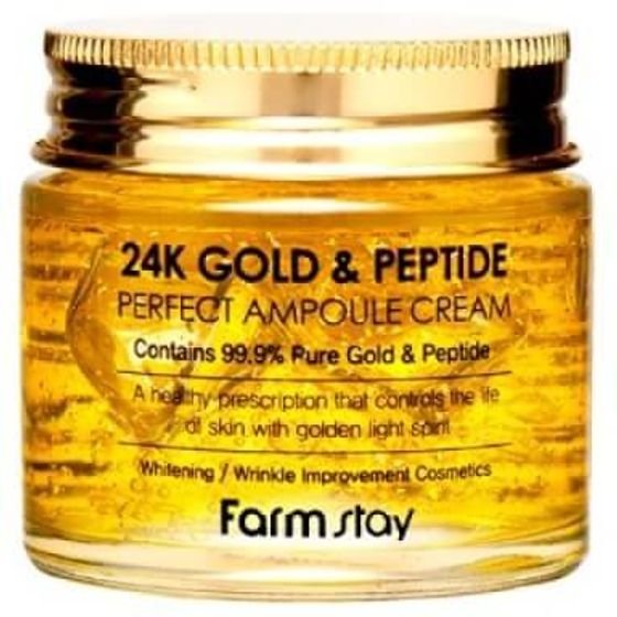 Farmstay 24K Gold & Peptide Perfect Ampoule Cream 80ml - (0075)