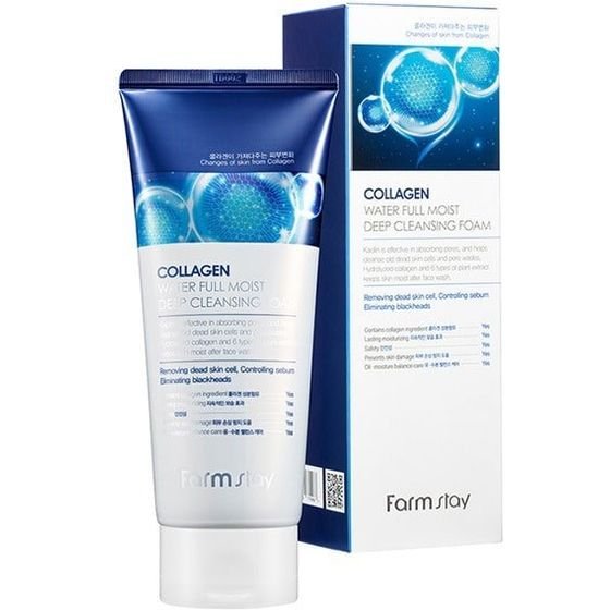 Farmstay Collagen Water Full Moist Deep Cleansing Foam 180ml - (0632)