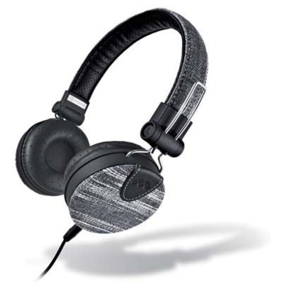 MELICONI 497393 MYSOUND SPEAK DENIM BLACK ON-EAR STEREO HEADPHONE (WITH MICROPHO - (8006023232574)